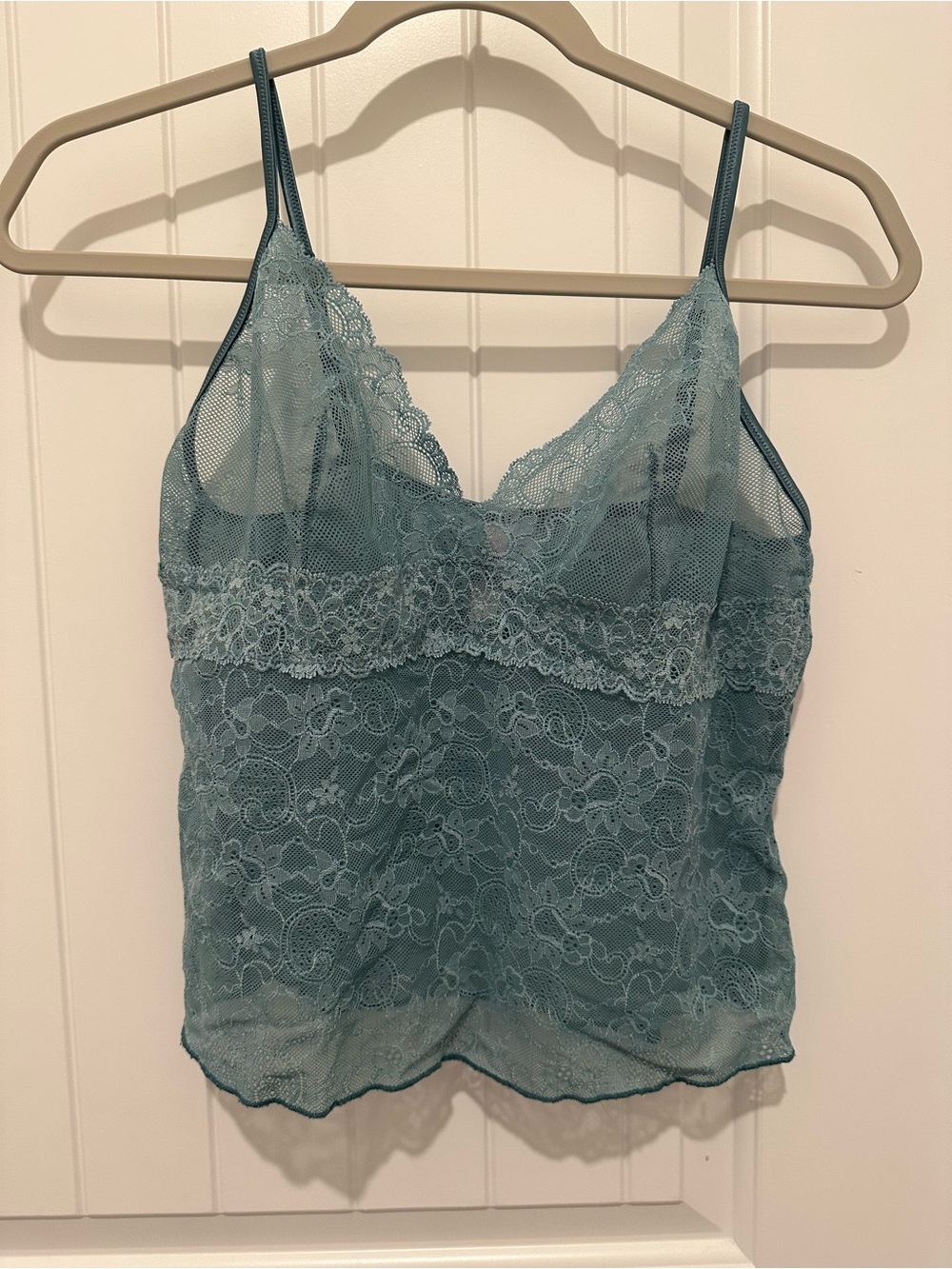 Victoria's Secret Large Teal Lace Chemise Camisole